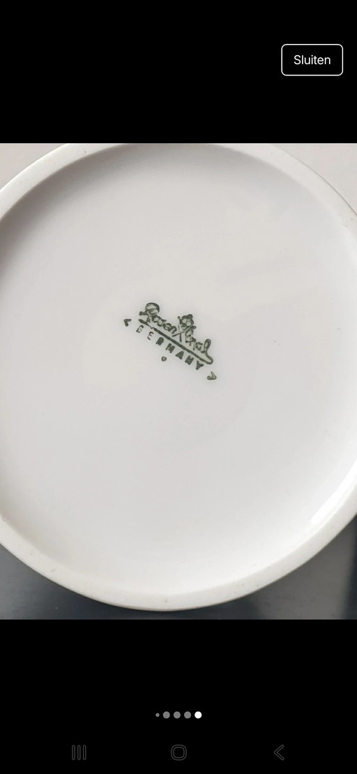 Rosenthal German Tea Set (4-piece) | High-Footed Cups | Vintage Mid-Century 1950s