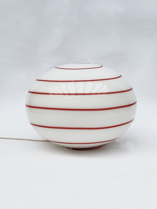 Lampe Vintage XL Ilu di Vetro Zebra Rouge Blanc Verre