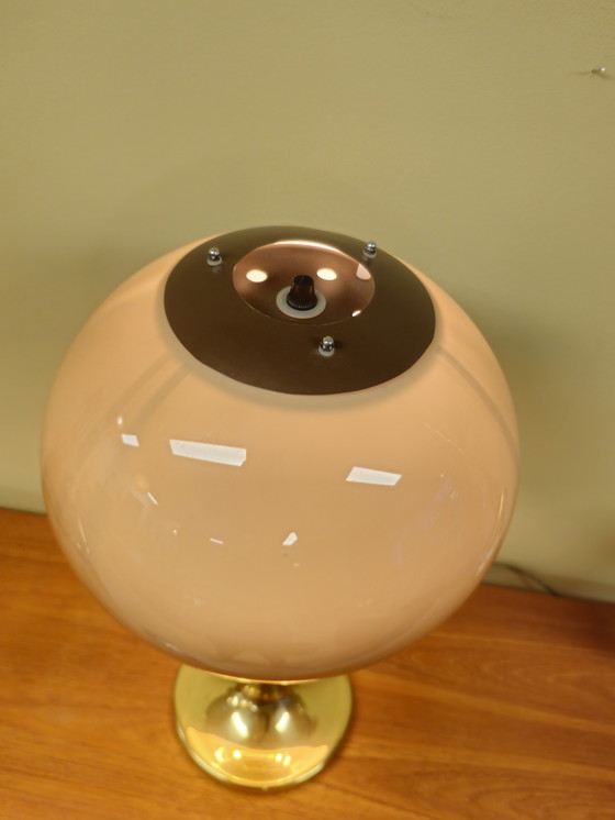 Image 1 of Vintage Herda Mushroom Tafellamp Bureaulamp Lamp Messing 