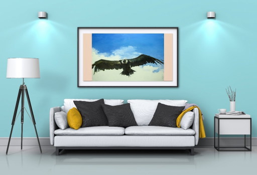 Origineel olieverfschilderij, moderne kunst, symboliek, adelaar, lucht, onafhankelijk (photo 2 of 7)