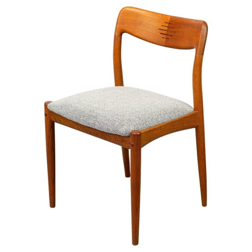 6 sillas de comedor de teca y lana de Johannes Andersen para Uldum
