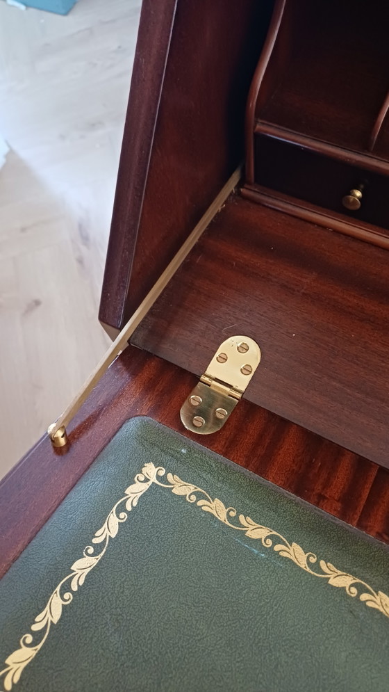 Bureau Met Groen Lederen Blad - Heldense – Leather, Wood (photo 7 of 12)