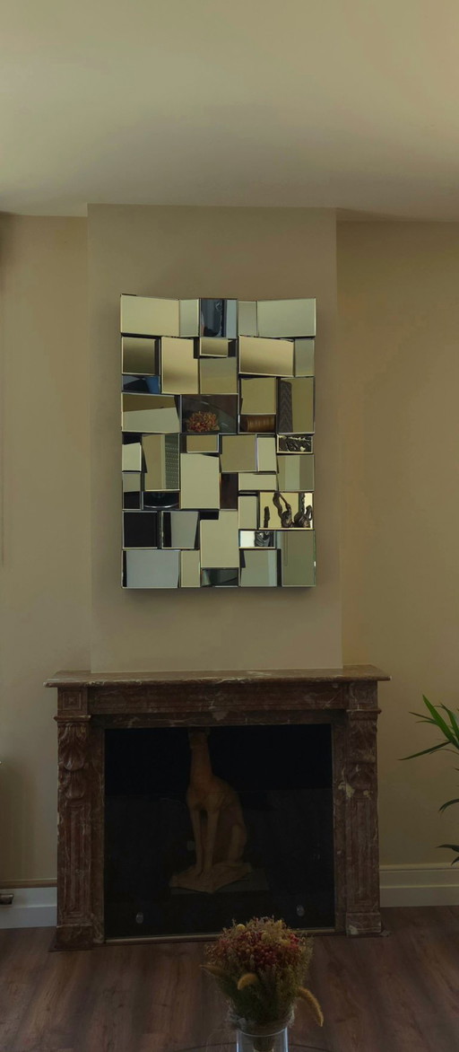 Faceted mirror in the style of Olivier De Schrijver (ref 4090)