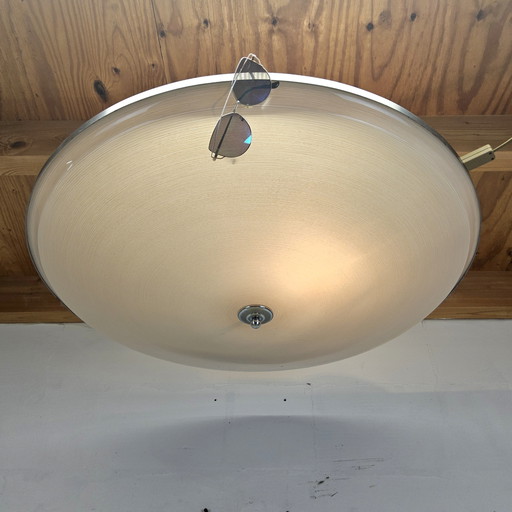 Grande suspension vintage style bauhaus en plastique (diamètre : 84cm) grande suspension ronde