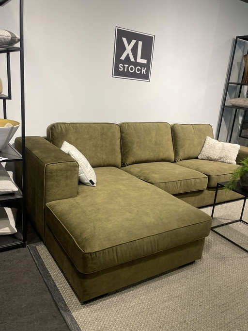 XL Stock Groene Velvet Chaise Longue