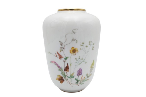 Vase en porcelaine de Rosenthal, motif de prairie.