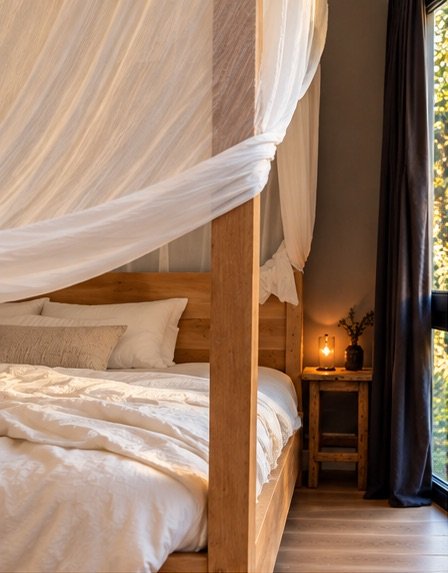 Luxury Canopy Bed – Textile, Wood (photo 2 of 6)