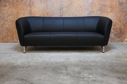 Neu bezogenes Sofa von Leolux Pupilla Design aus schwarzem Leder – 3 5 zitsbanken, Leather