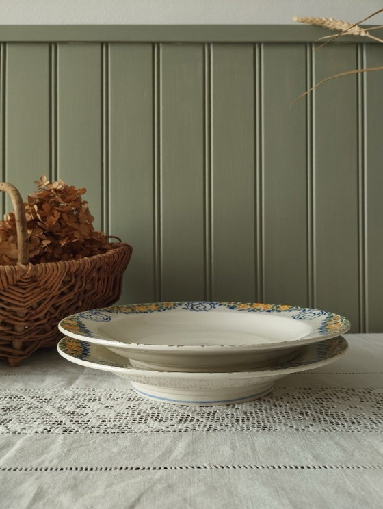 Image 1 of Pair of Art Deco ironstone mounted plates HBCM "Vaucluse"