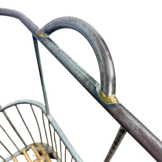 Image 1 of Vintage French metal baker's cart – industrial bread trolley – laundry basket