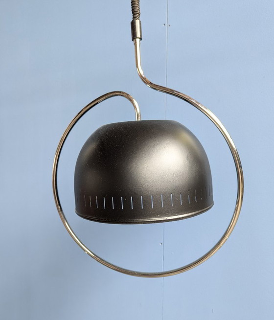Suspension vintage Dijkstra, chrome/acier, années 1970, Dijkstra Lampen, Noir (photo 5 sur 8)