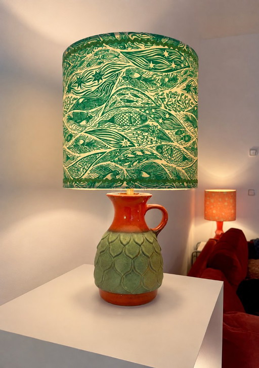 Jasba draadloze tafellamp - West-Duits aardewerk met visdecoratie | 41 cm – tafellampen, Brass, Ceramic (photo 2 of 15)