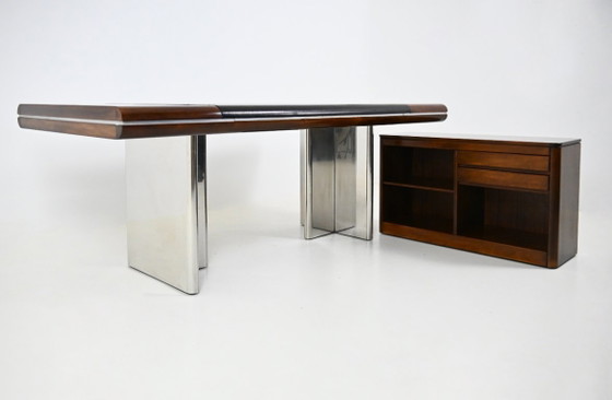 Italian Desk by Hans Von Klier for Skipper, 1970s – Leather, Wood (photo 7 of 15)