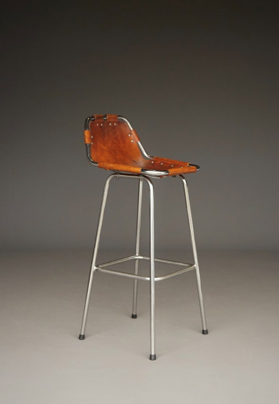 Image 1 of Sgabelli da bar attribuiti a Dal Vera per Charlotte Perriand/Les Arcs, anni '60, set di 4