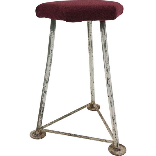 Tabouret industriel du milieu du siècle, Tchécoslovaquie années 1960