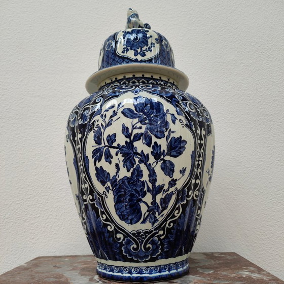 Image 1 of Vaso antico vintage in porcellana con coperchio Petrus Regout