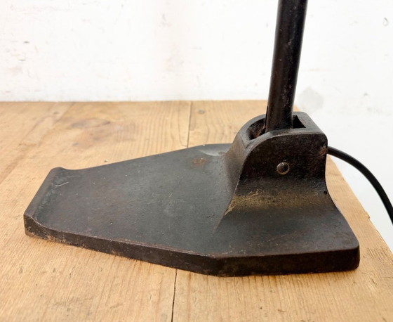 Image 1 of Vintage Duitse Bauhaus Petroleum Emaille Tafellamp van Schaco, jaren 30