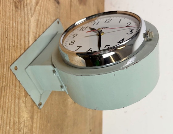 Image 1 of Vintage Green NHE Double-Sided Ship Wall Clock, 1980s