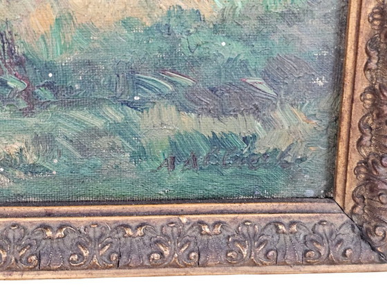 Image 1 of Olio su tela - Paesaggio - firmato - primo quarto del XX secolo