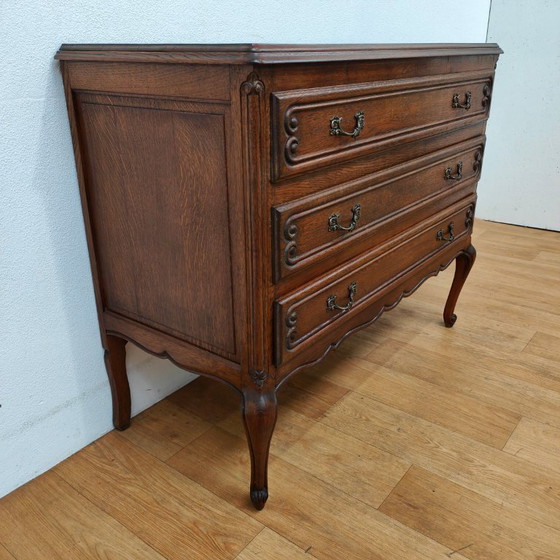 Image 1 of Cassettiera vintage in legno, comò, cassettiera, mobili da bagno