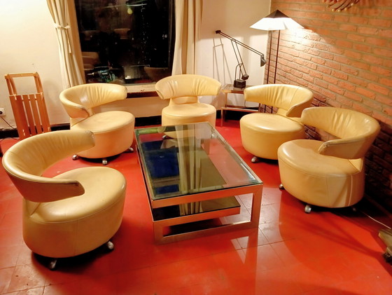 Image 1 of 6 poltrone di design in pelle di Cassina per Toshiyuki Kita