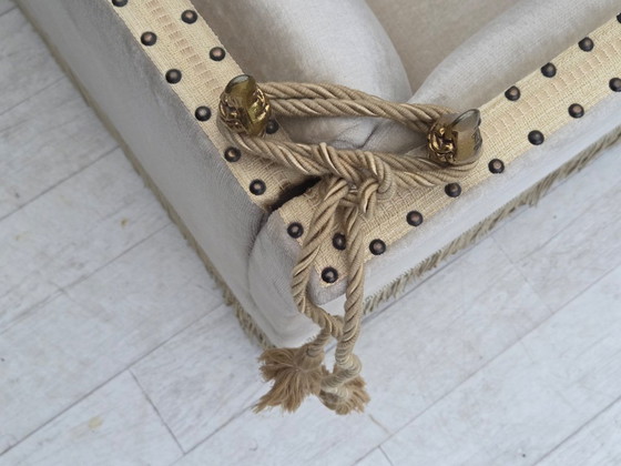 Image 1 of Divano danese a due posti con braccioli a goccia, anni '70, rivestimento in velluto.