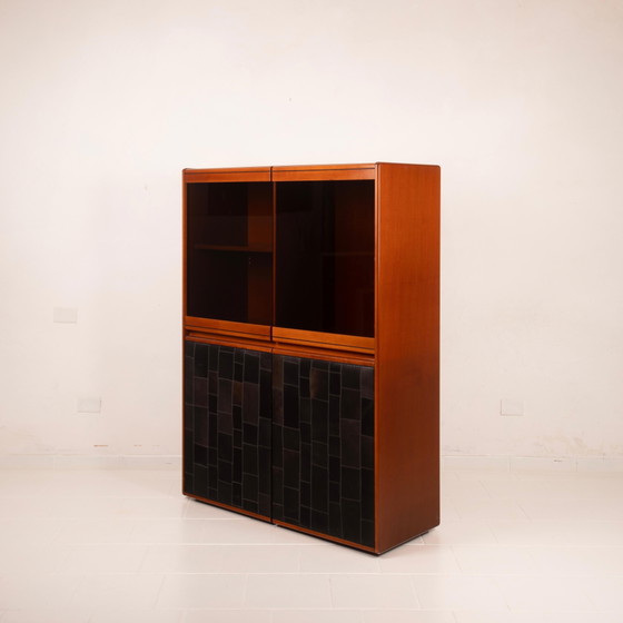 Tito Agnoli 1970 Italienischer Pekari Schwarzer Leder Schrank für Caleido – Schränke, Italian Design (photo 21 of 27)