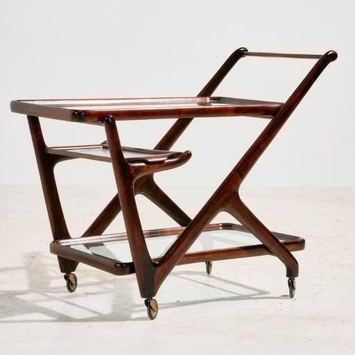 MK11608 Carrello in legno di ontano restaurato da Cesare Lacca per Cassina