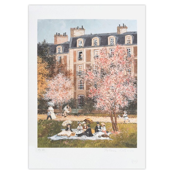 Image 1 of Fabienne DELACROIX Paris - Tarde en el Parc Monceau Pigmento de archivo firmado