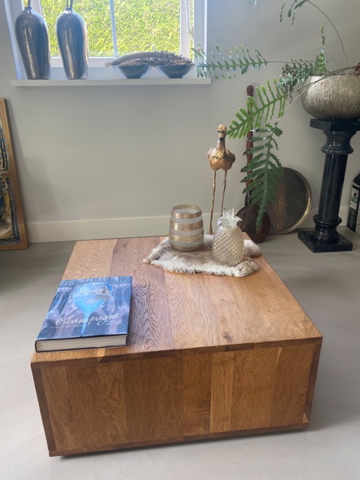 Table basse Boîte en vieux chêne
