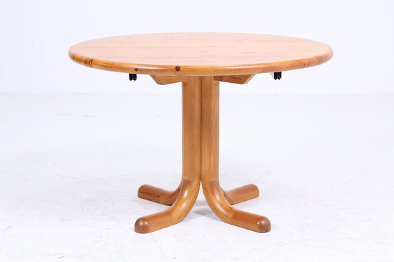 Image 1 of Table de cuisine vintage en pin des années 60 | Mid Century Table de salle à manger rétro des années 70 Bois extensible #05-41