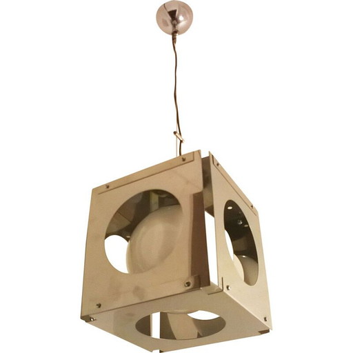 Vintage Cubic Pendelleuchte von Paolo Tiche für Sirrah, 1970er Jahre