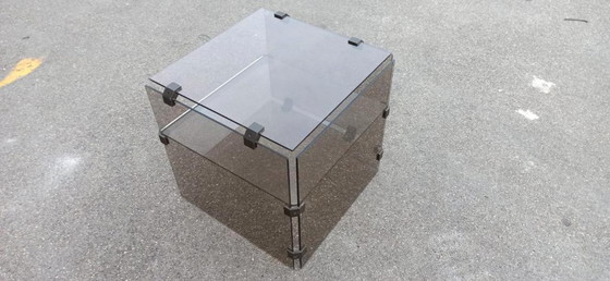 Image 1 of Vintage smoked glass side table