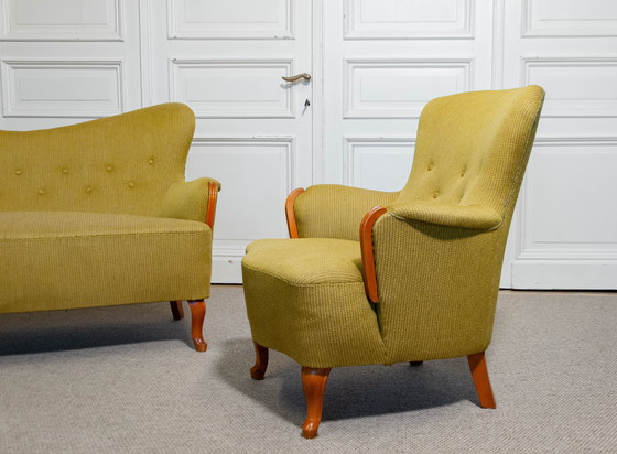 Image 1 of 1940s Sofa and Lounge Chair Set