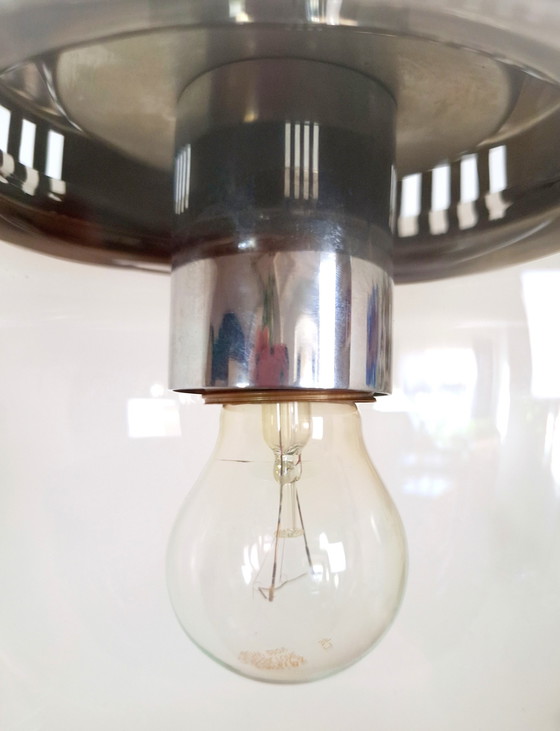 Image 1 of Elegante lampadario vintage con vetro fumé