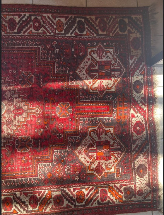 Image 1 of Tapis noué à la main style HERIZ - 163 x 117 cm - Laine sur coton - Vintage (fin des années 80)