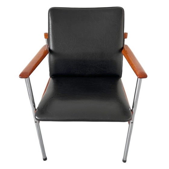 Image 1 of Vintage Danish Design Thereca chair mid-century teak black 1970's