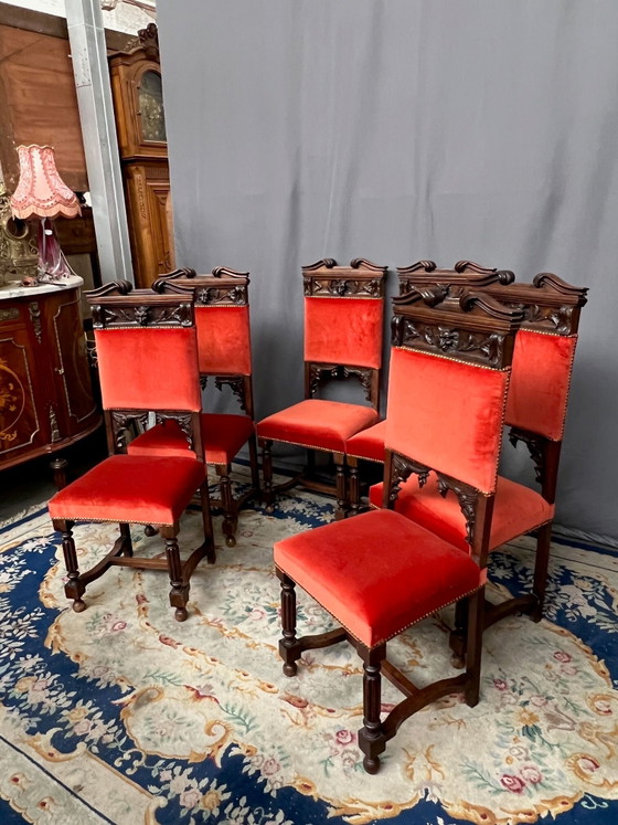 Set di 6 sedie in stile neogotico. – Sedie da pranzo, Wood (photo 3 of 9)