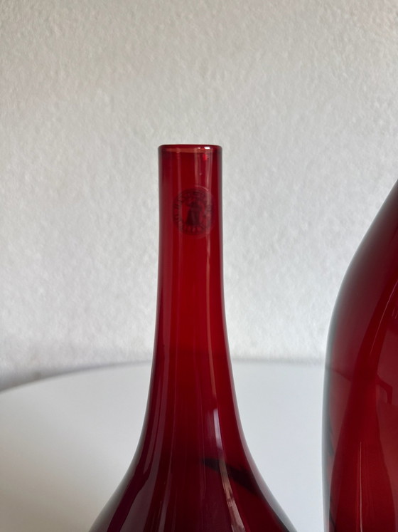 Vintage IKEA 'Handmade Quality' Vases - Deep Red / Cranberry, Glass (photo 2 of 5)