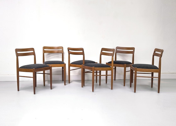 Image 1 of Sillas de comedor danesas de teca de H. W. Klein para Bramin, años 60, juego de 6