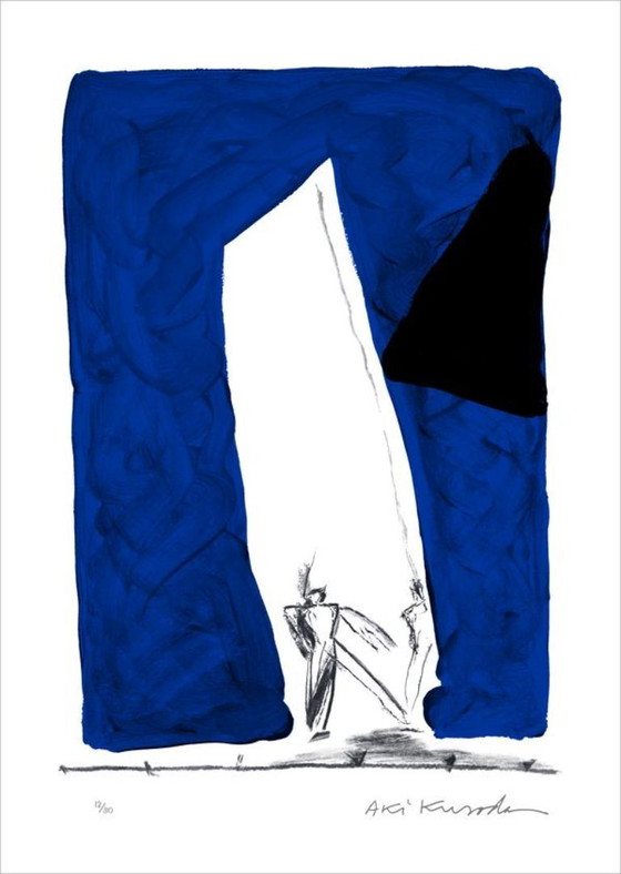 Image 1 of Aki Kuroda "Blue Dance" Set of 3 Prints - Framed