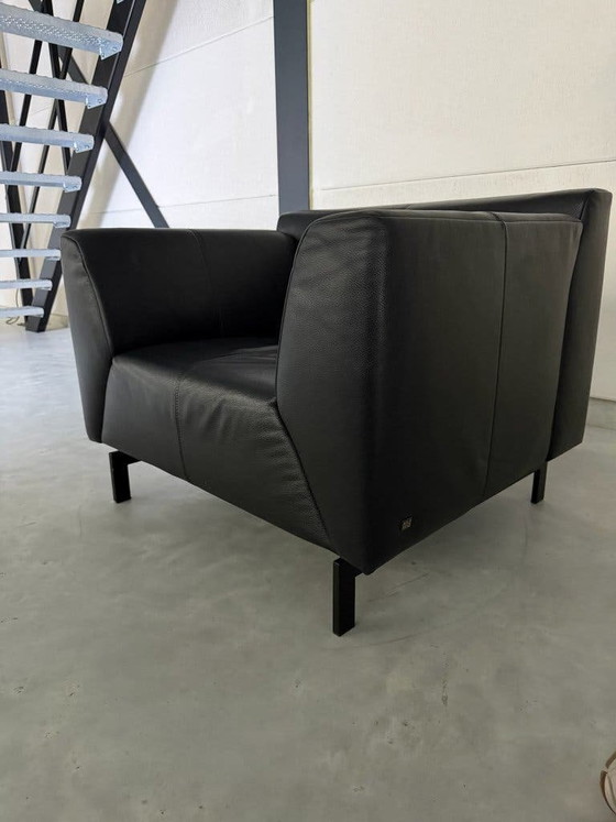 Rolf Benz Linea Poltrona - Pelle Nera – Poltrone, polished steel, Leather (photo 7 of 10)