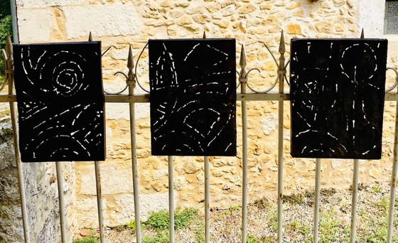 Image 1 of Sculture murali brutaliste americane di metà secolo di Irv Bramberg, anni '60, set di 3