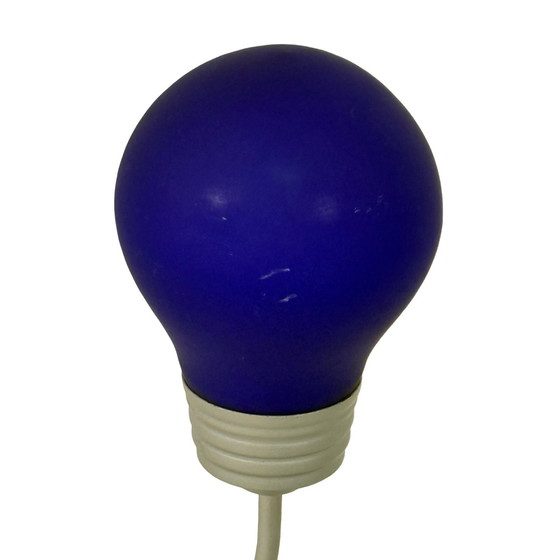 Image 1 of Stile postmoderno/Memphis o pop art - Lampada da tavolo ondulata con lampadina blu - anni '90