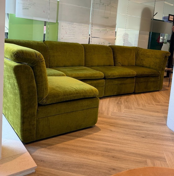 Image 1 of Divano modulare vintage in velluto verde muschio