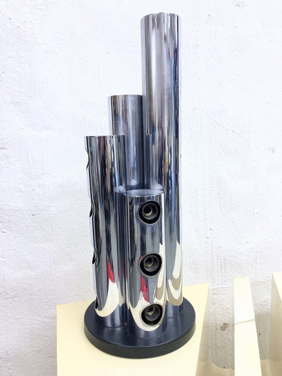Image 1 of Rare Italian space age design table lamp column lamp 20-light 70s