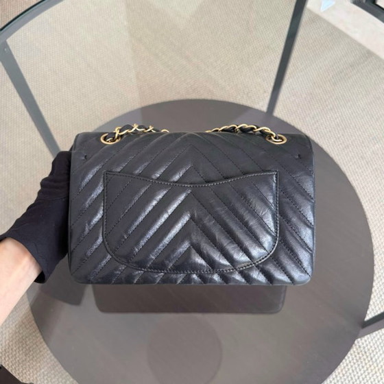 Image 1 of Chanel Classic Flap Small - Calfskin 23CM Quilted Black Gold Hardware Series 26