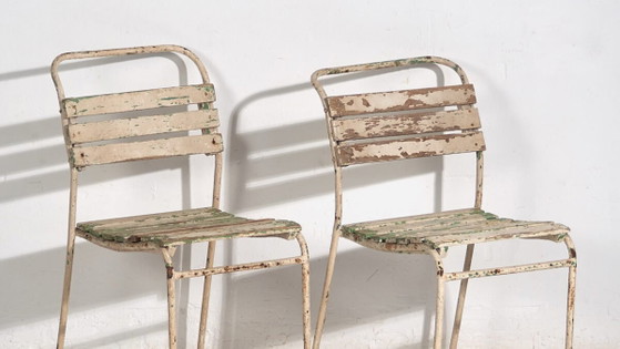 Antique white garden chairs (c.1920). Set of 2 pieces #35 – Iron (photo 3 of 40)