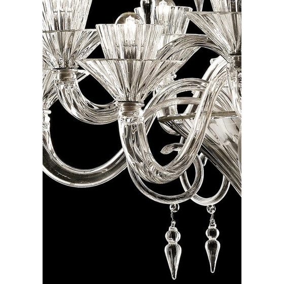 Image 1 of Majestätischer imperialer Kronleuchter aus Muranoglas „Rigadin“ in Kristallklar