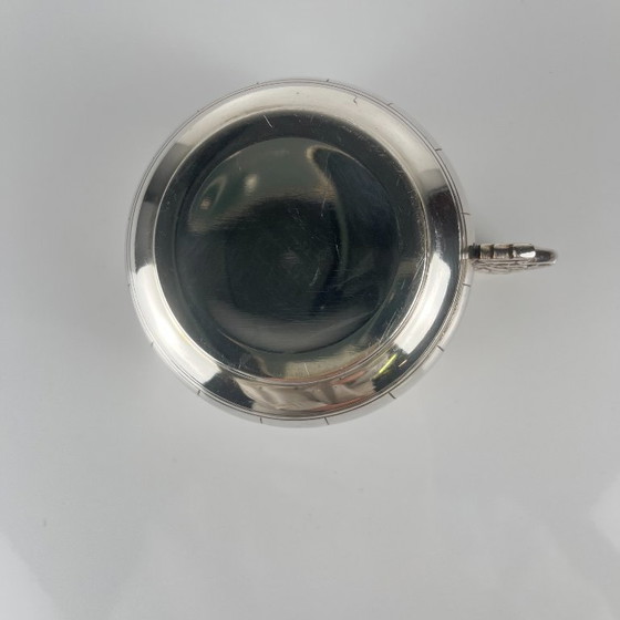 Image 1 of Pair of Art Deco silver-plated cups and saucers, Corbière & Vuillermoz (attributed), France, circa 1920/30.